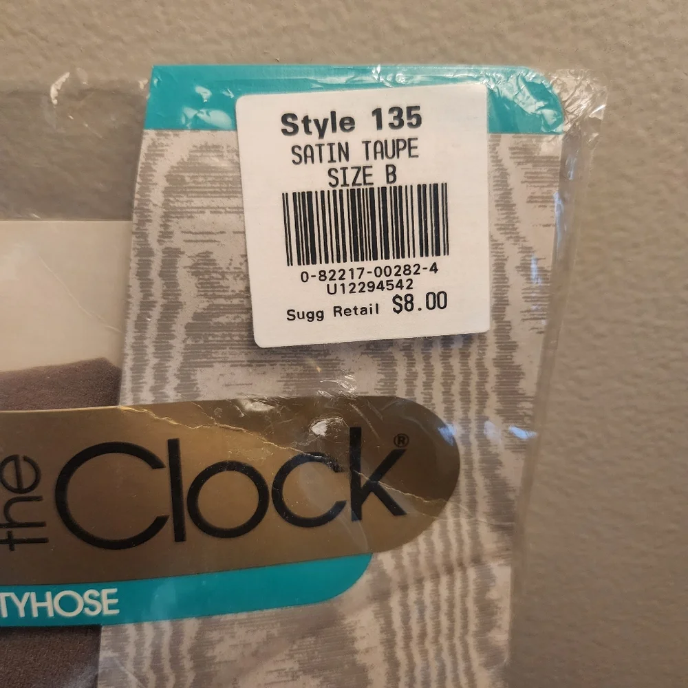 2 Pairs Round The Clock Vintage NEW Pantyhose Size B Girdle Sheer Taupe And Ice
